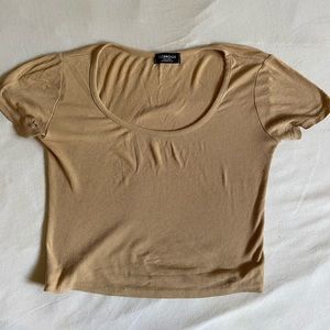 Beige ribbed Crop Top